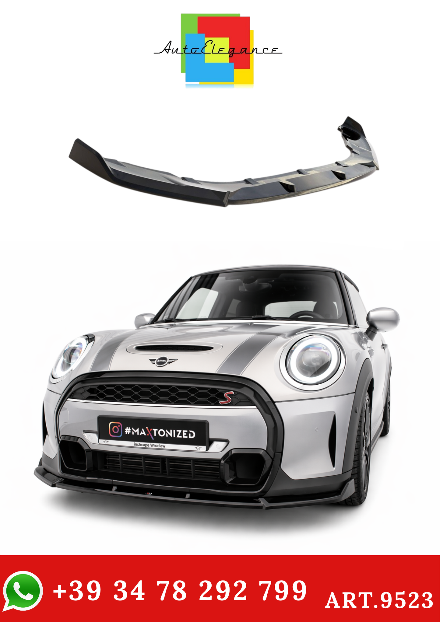 💫ART.9523 Splitter Anteriore V.2 Mini Cooper S F56 restyling💫