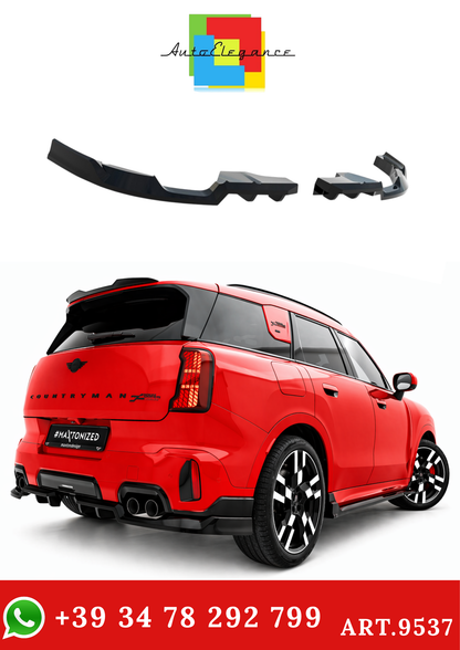 💫ART.9537 Splitter Posteriore Nero Lucido ABS per Mini Countryman JCW U25💫