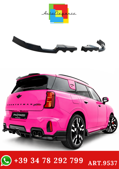 💫ART.9537 Splitter Posteriore Nero Lucido ABS per Mini Countryman JCW U25💫