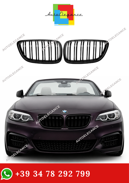 💫Set Griglia Anteriori Nero Lucido per BMW Serie F22 F23 2 2014-2018 💫