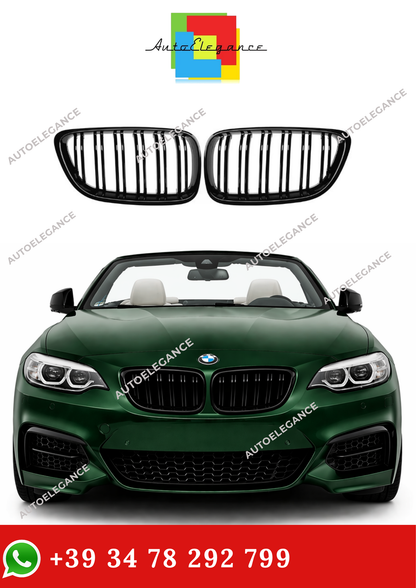 💫Set Griglia Anteriori Nero Lucido per BMW Serie F22 F23 2 2014-2018 💫