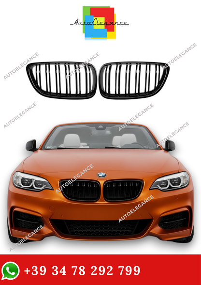 💫Set Griglia Anteriori Nero Lucido per BMW Serie F22 F23 2 2014-2018 💫
