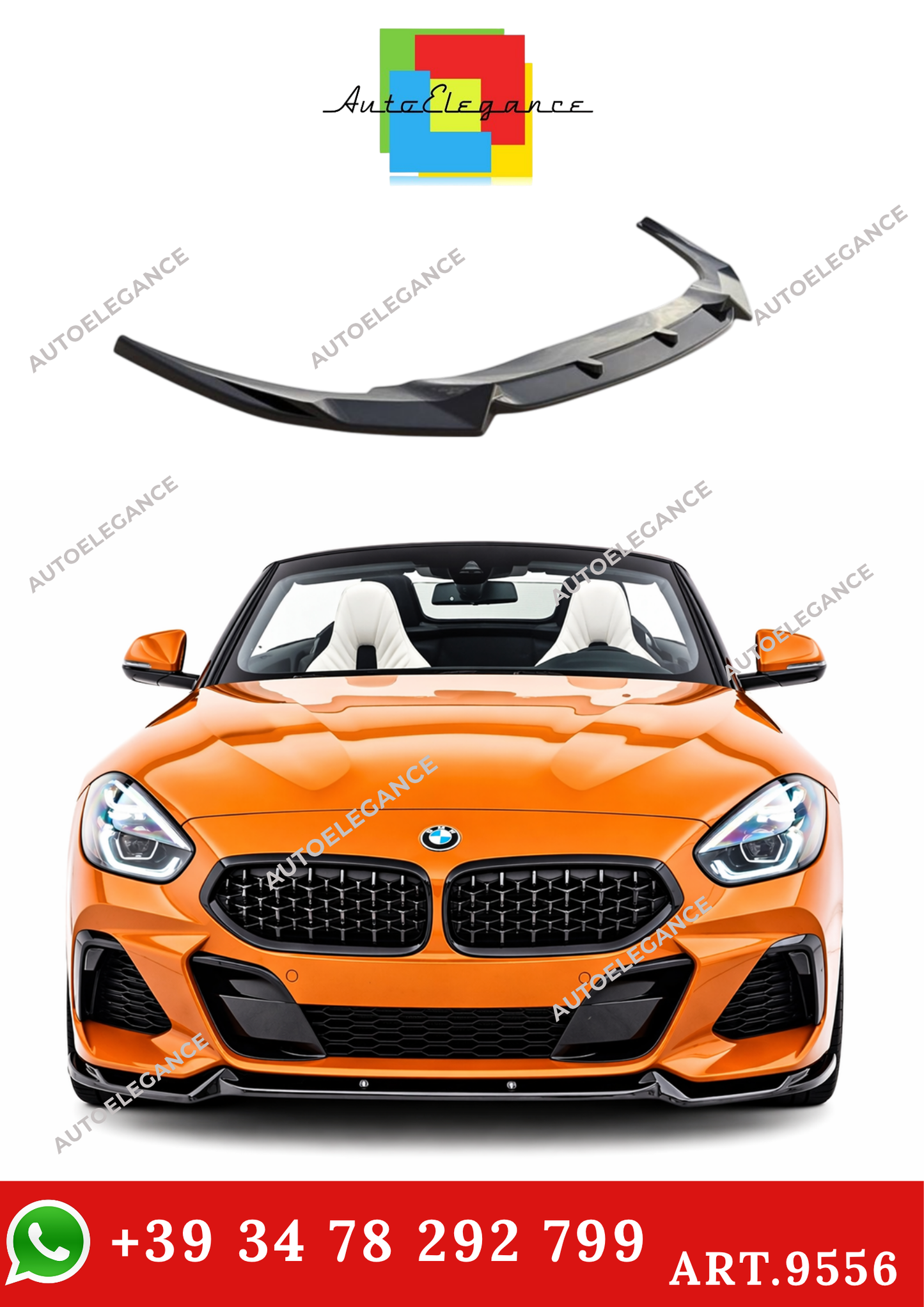 💫ART.9556 SPLITTER ANTERIORE - BMW G29 Z4 2019+ M Pack V1 NERO LUCIDO💫