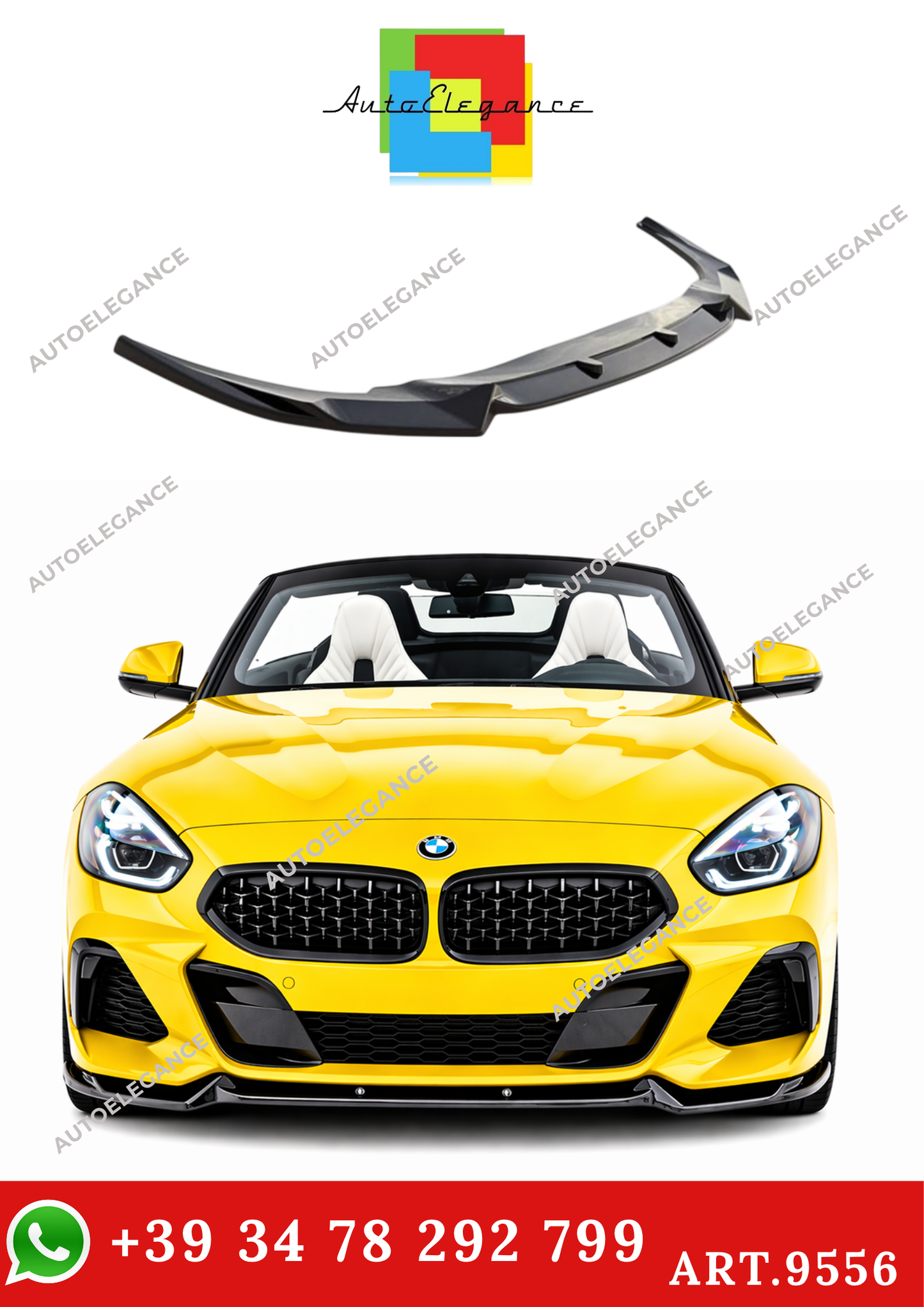 💫ART.9556 SPLITTER ANTERIORE - BMW G29 Z4 2019+ M Pack V1 NERO LUCIDO💫