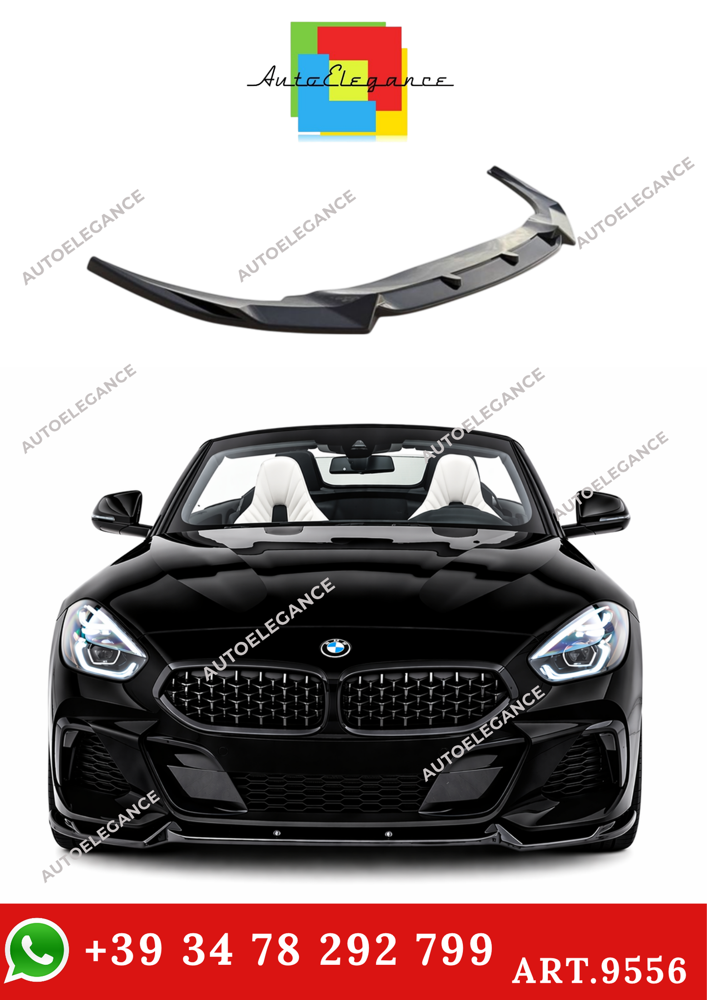 💫ART.9556 SPLITTER ANTERIORE - BMW G29 Z4 2019+ M Pack V1 NERO LUCIDO💫