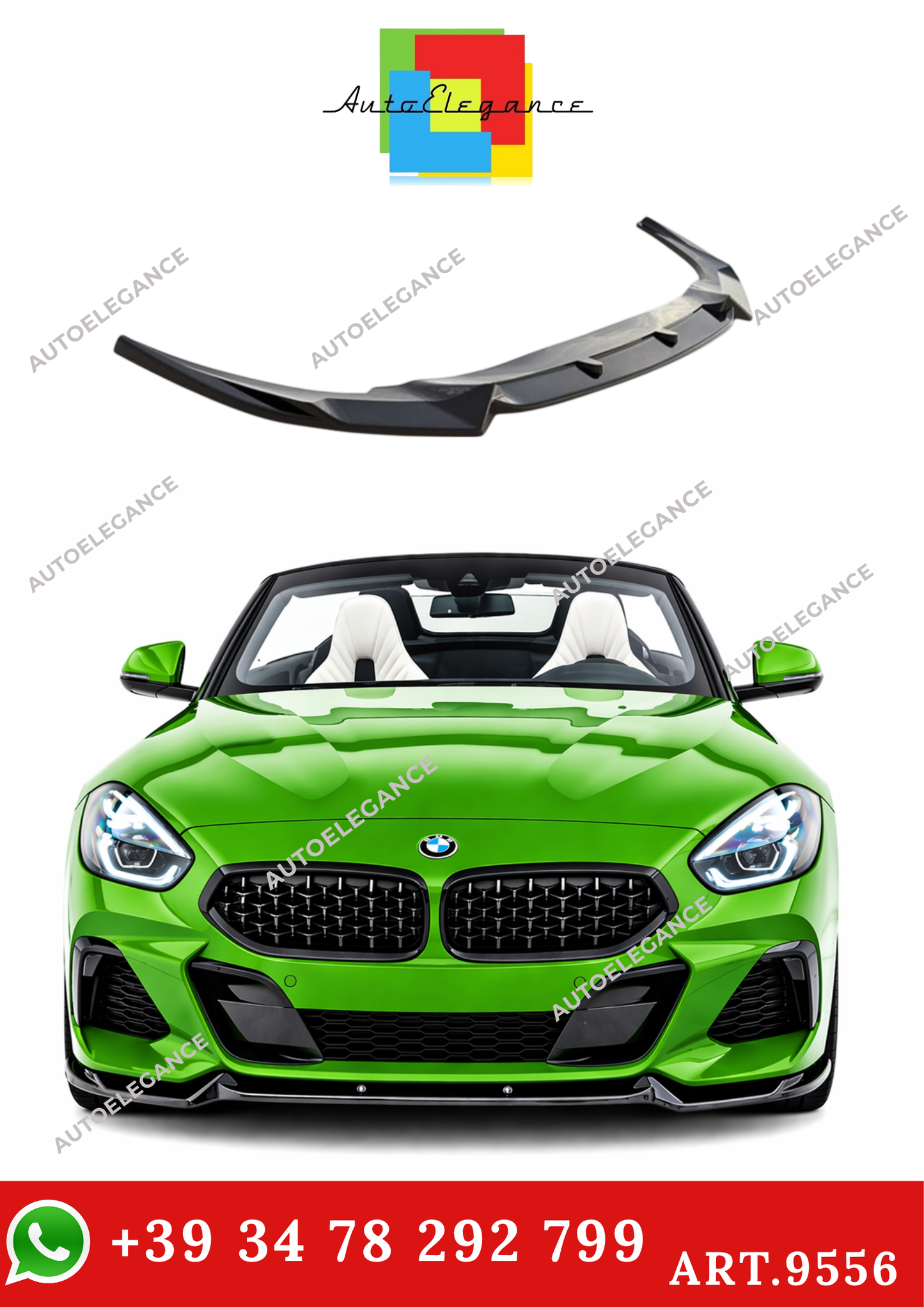 💫ART.9556 SPLITTER ANTERIORE - BMW G29 Z4 2019+ M Pack V1 NERO LUCIDO💫