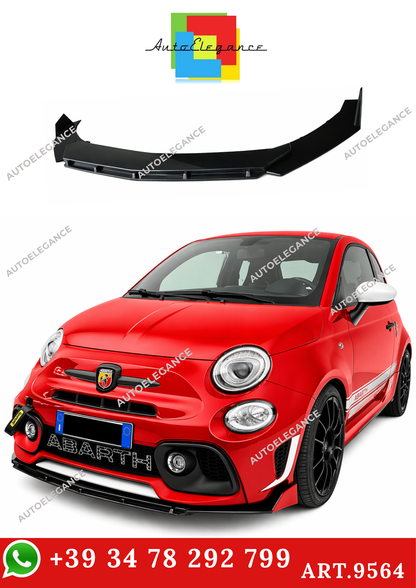 💫ART.9564 SPLITTER ANTERIORE PER FIAT 500 ABARTH NERO LUCIDO💫