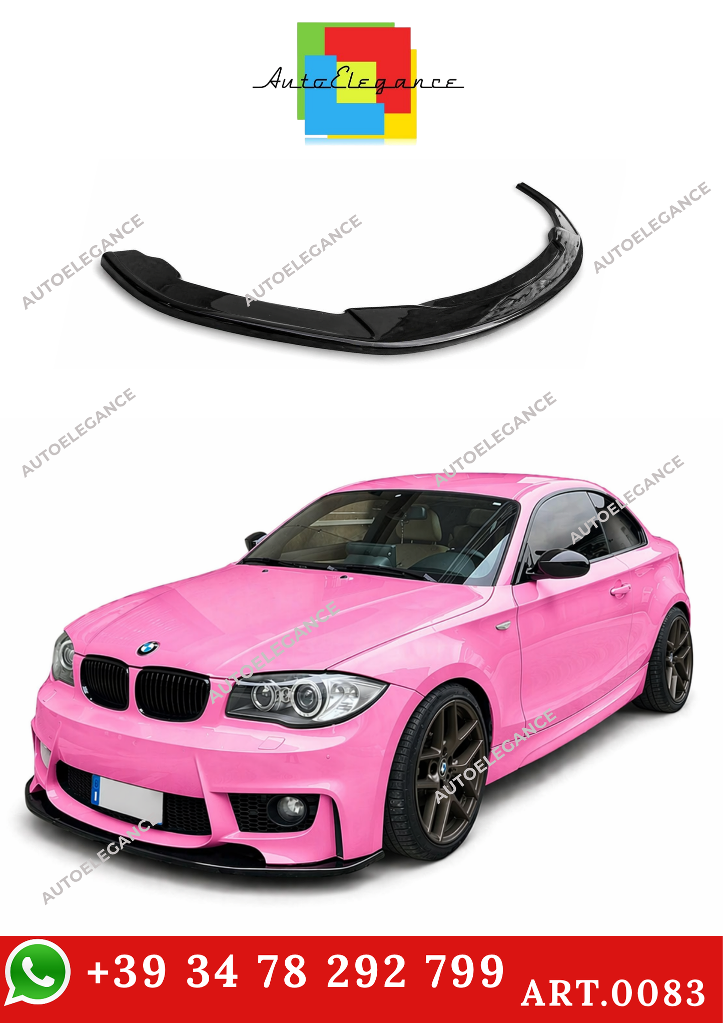 💫ART.0083 SPLITTER BMW SERIE 1 F20 F21 E89 MSPORT 2011-2019 NERO LUCIDO💫
