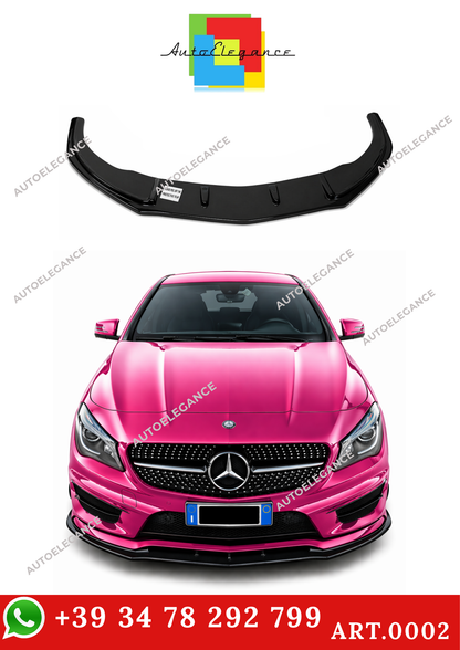 💫ART.0002 SPLITTER ANTERIORE PER CLASSE A W176 2012-2015 AMG NERO LUCIDO💫