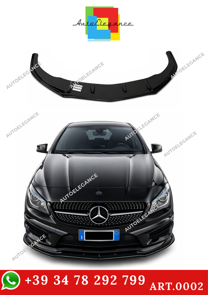 💫ART.0002 SPLITTER ANTERIORE PER CLASSE A W176 2012-2015 AMG NERO LUCIDO💫