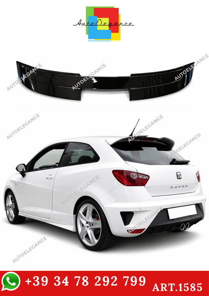 💫ART.1585 Spoiler posteriore per Seat Ibiza 6J 3 porte, look Cupra Nero Lucido💫