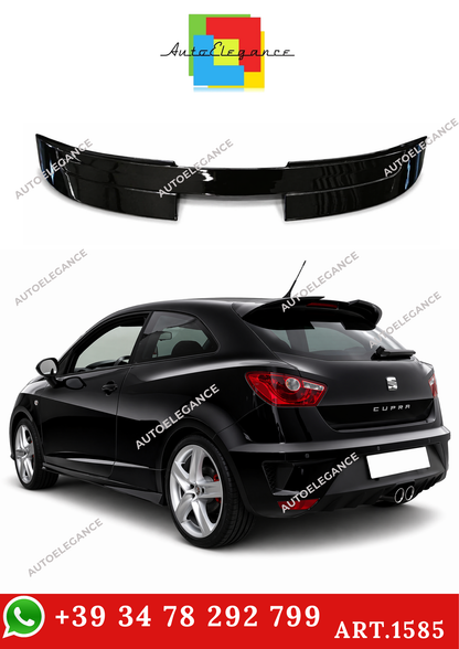 💫ART.1585 Spoiler posteriore per Seat Ibiza 6J 3 porte, look Cupra Nero Lucido💫