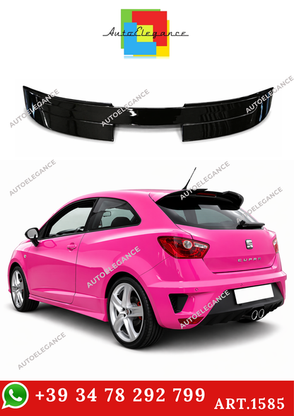 💫ART.1585 Spoiler posteriore per Seat Ibiza 6J 3 porte, look Cupra Nero Lucido💫