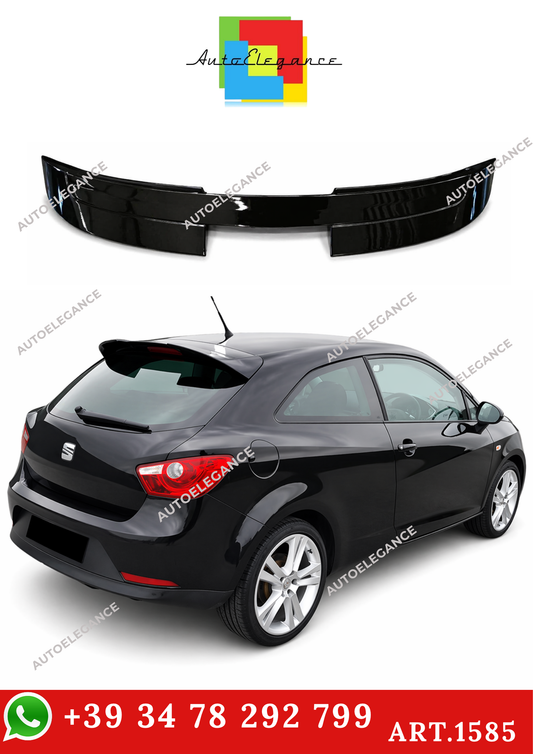💫ART.1585 Spoiler posteriore per Seat Ibiza 6J 3 porte, look Cupra Nero Lucido💫