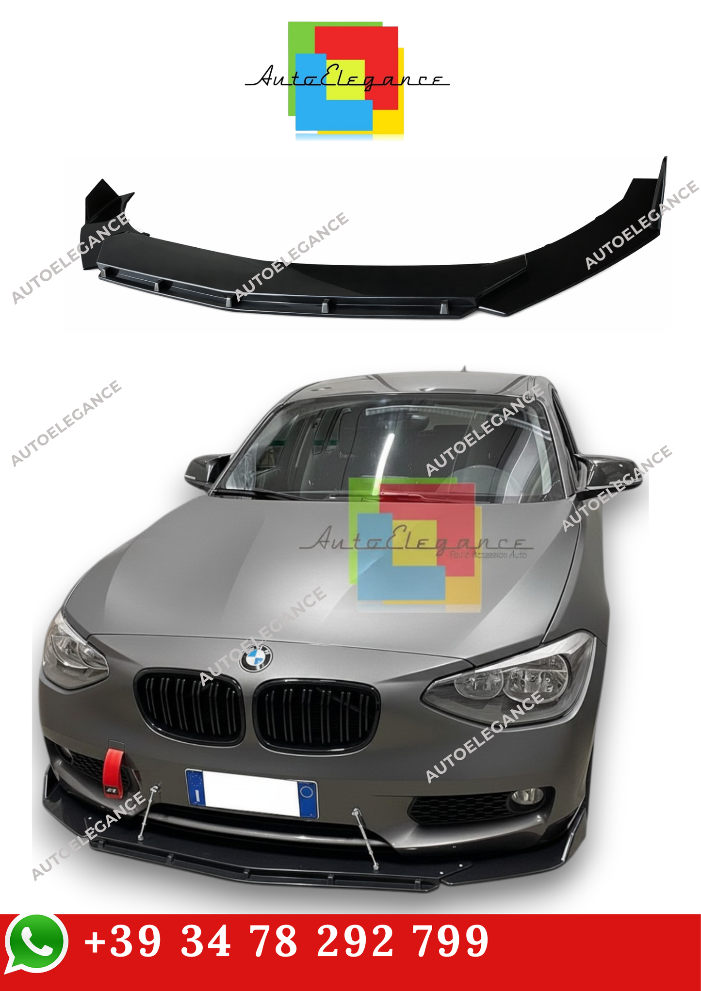 💫SPLITTER ANTERIORE NERO LUCIDO PER BMW SERIE 1 F20 F21 2011-2019💫