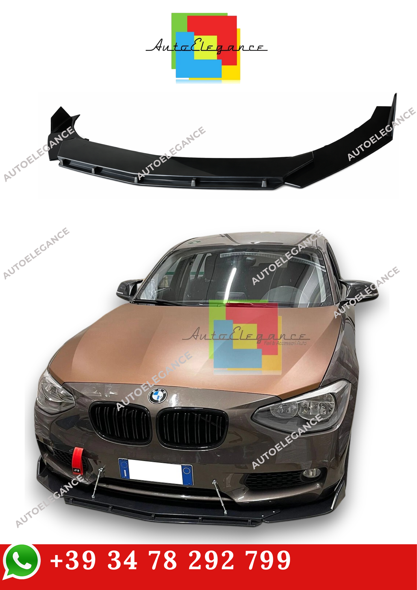💫SPLITTER ANTERIORE NERO LUCIDO PER BMW SERIE 1 F20 F21 2011-2019💫