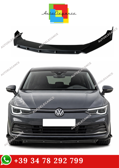 💫SPLITTER ANTERIORE LOOK RS NERO LUCIDO PER VW GOLF 8 💫