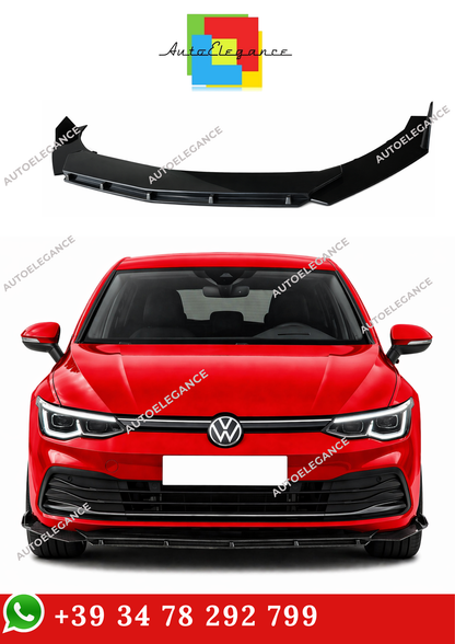 💫SPLITTER ANTERIORE LOOK RS NERO LUCIDO PER VW GOLF 8 💫