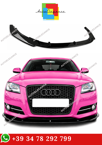 💫Splitter Anteriore Nero Lucido Per Audi A3 8P S-Line Facelift 2008-2013💫
