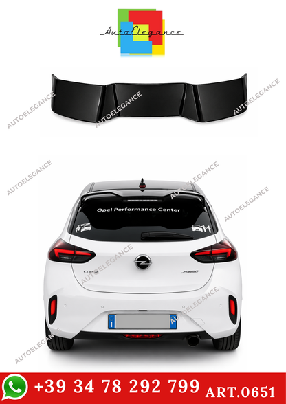 💫ART.0651 SPOILER TETTO PER OPEL CORSA F 2019+ NERO LUCIDO💫