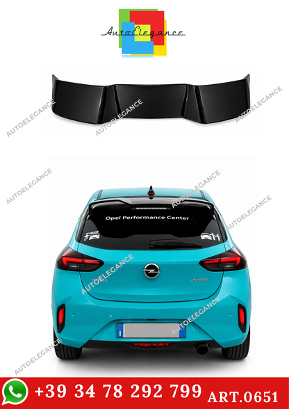 💫ART.0651 SPOILER TETTO PER OPEL CORSA F 2019+ NERO LUCIDO💫