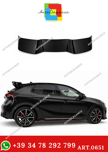 💫ART.0651 SPOILER TETTO PER OPEL CORSA F 2019+ NERO LUCIDO💫