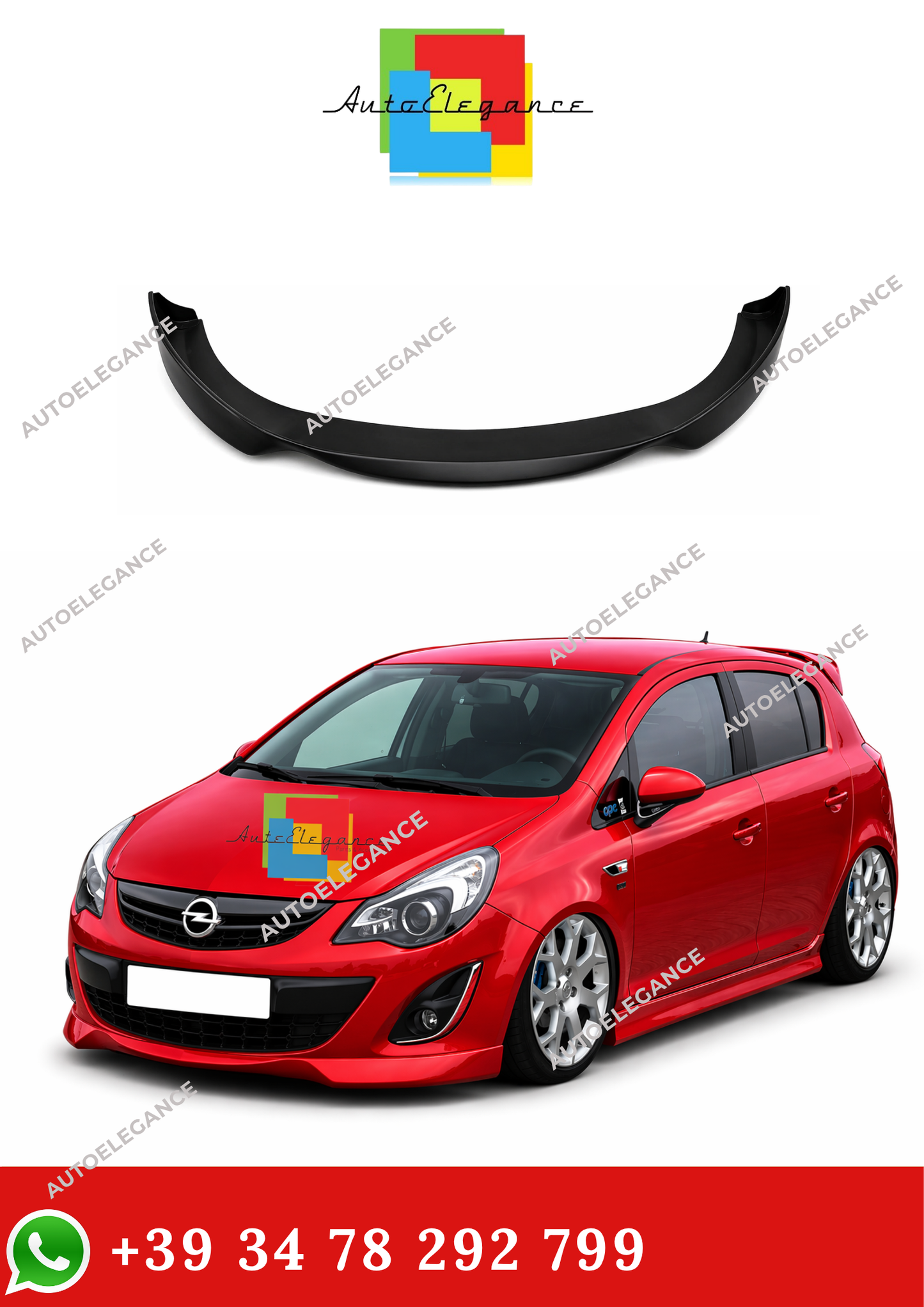 💫SPLITTER ANTERIORE NERO PER OPEL CORSA D RESTYLING OPC LOOK💫