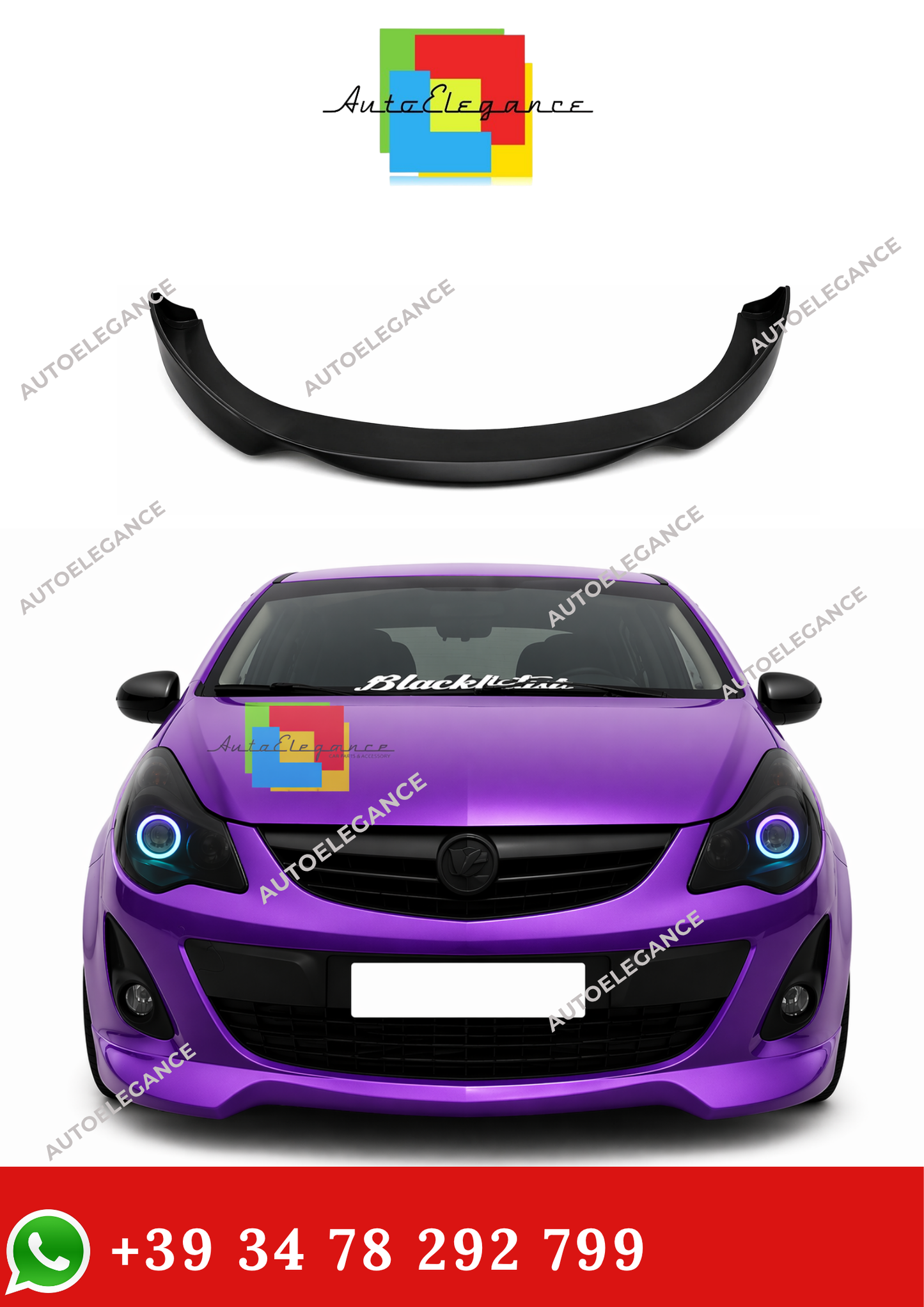 💫SPLITTER ANTERIORE NERO PER OPEL CORSA D RESTYLING OPC LOOK💫