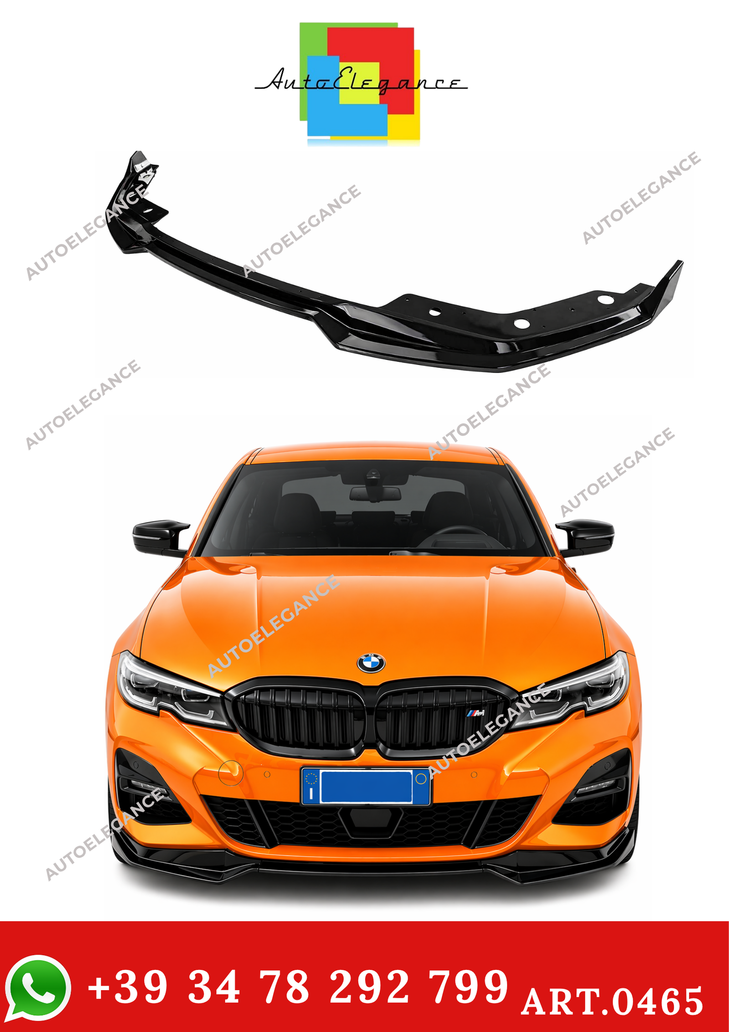 💫ART. 0465 SPLITTER M SPORT  NERO LUCIDO ABS PER BMW SERIE 3 G20💫