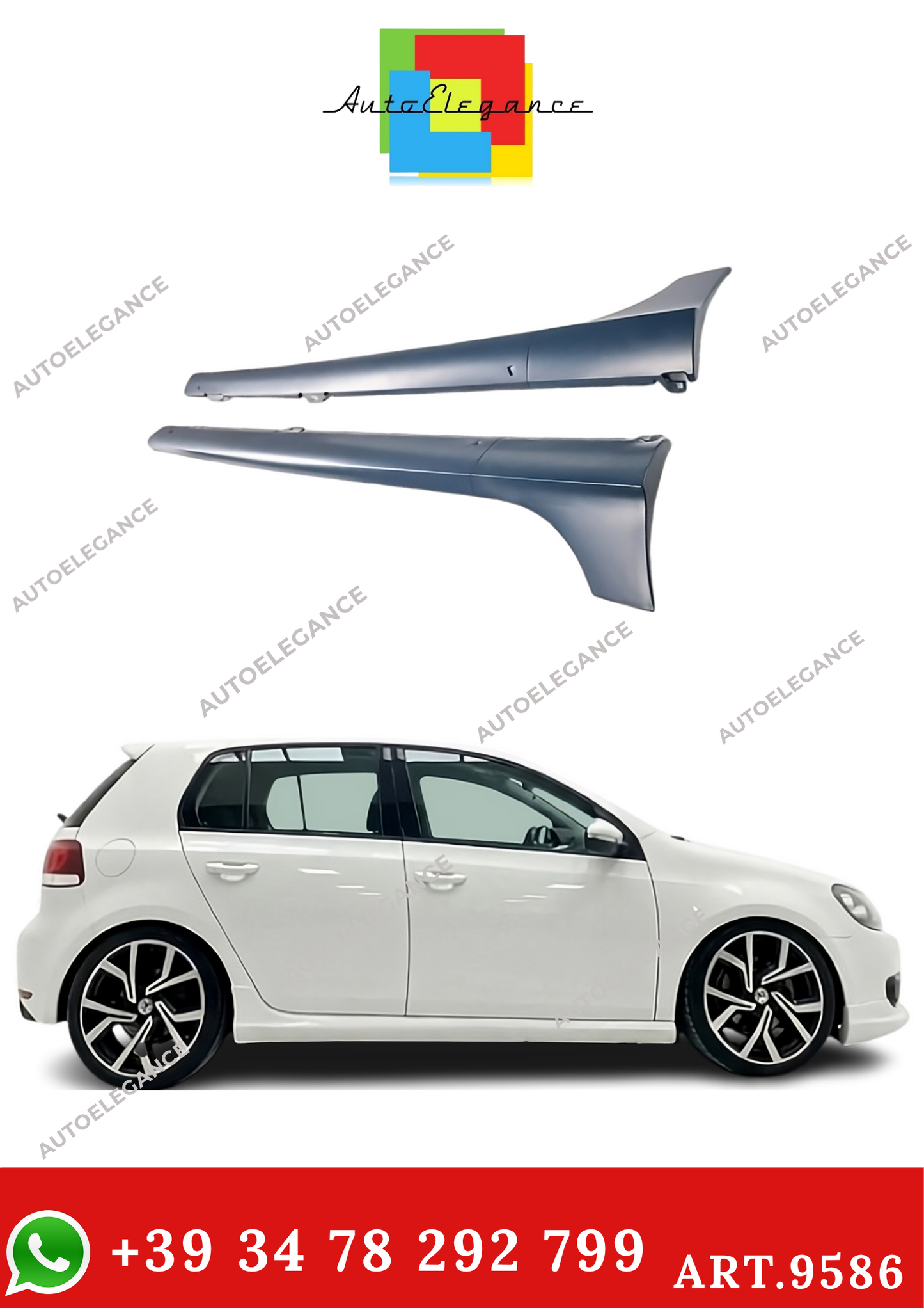 💫ART.9586 MINIGONNE VW Golf Mk6 2008+ STILE  OEM GTI V1 (GREZZO)💫