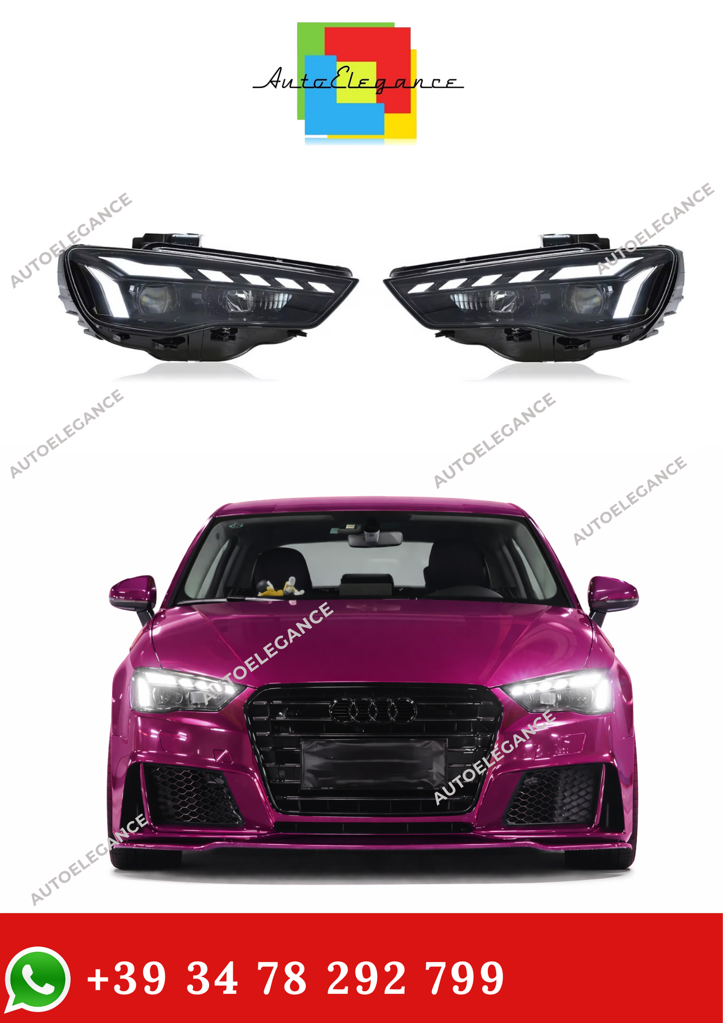 💫Fari Anteriore LED DRL per Audi A3 8V 2013-2016💫