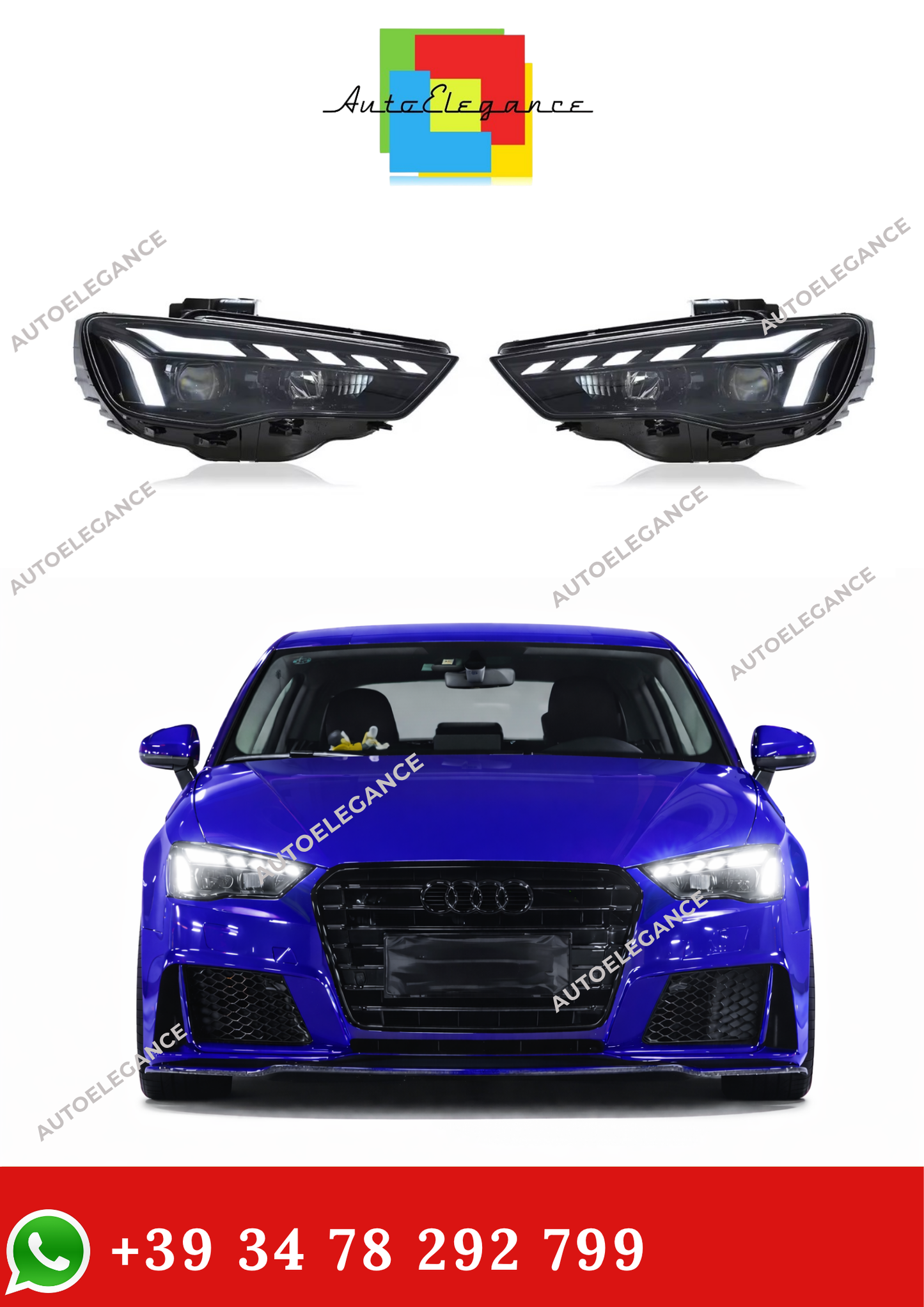 💫Fari Anteriore LED DRL per Audi A3 8V 2013-2016💫