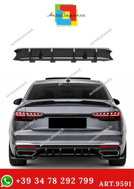 💫ART.9591 Diffusore Nero Lucido - AUDI A4 S-Line/S4 Facelift 2019-2024💫