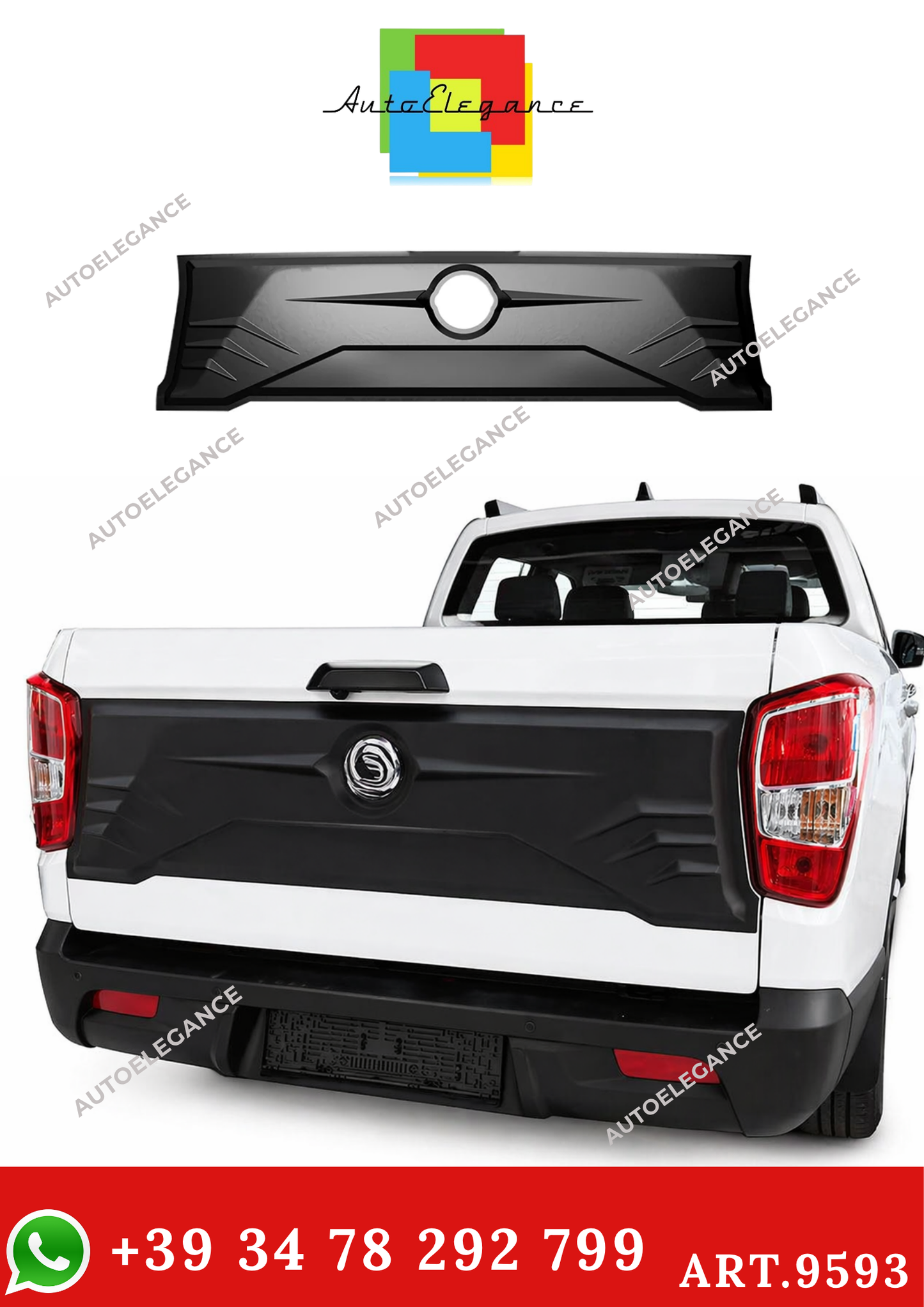 💫ART.9593 COPERTURA PORTELLONE POSTERIORE per SSANGYONG Musso Grand 2018+💫