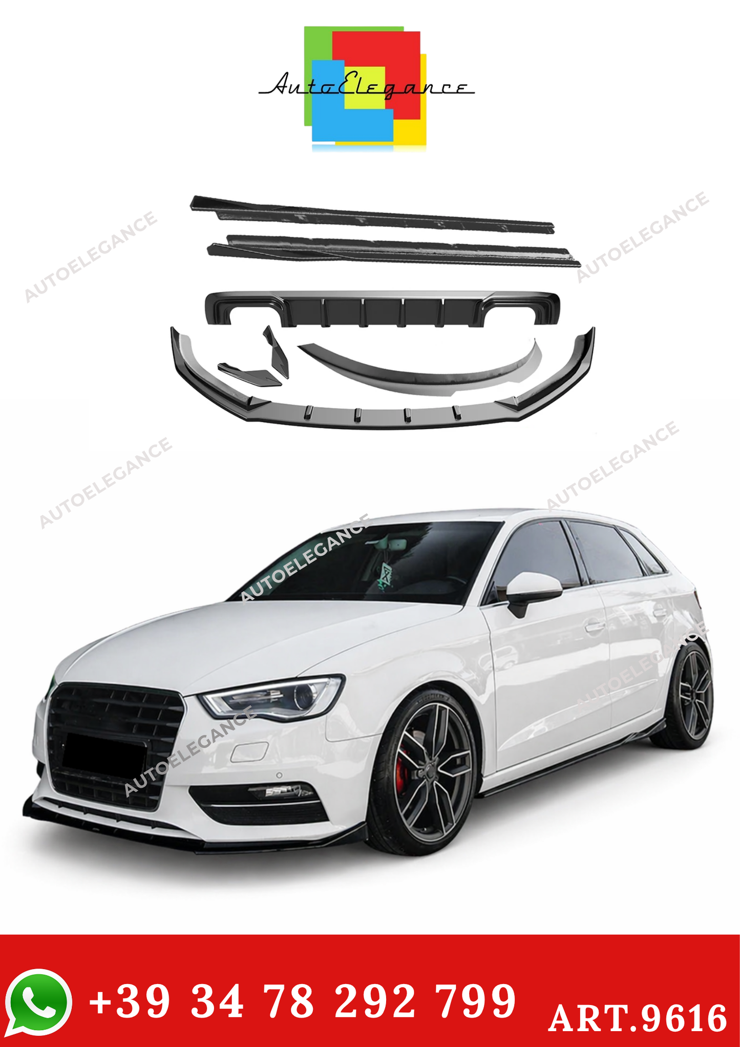 💫ART.9616 Bodykit per AUDI A3 8V Sportback 2013-2016💫