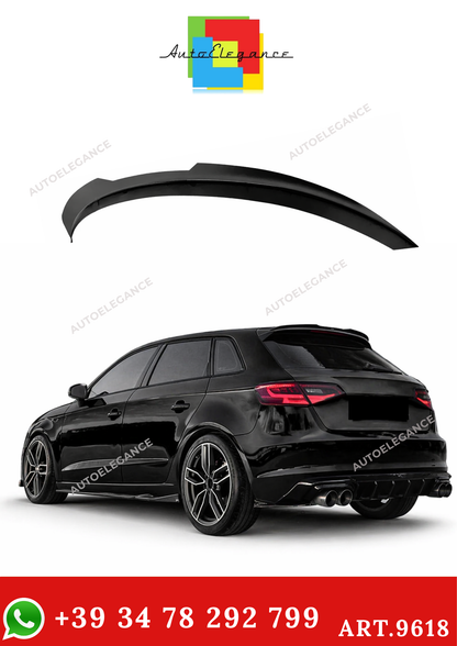 💫ART.9618 Spoiler Posteriore Nero Lucido - AUDI A3 8V Sportback 2013-2016 💫