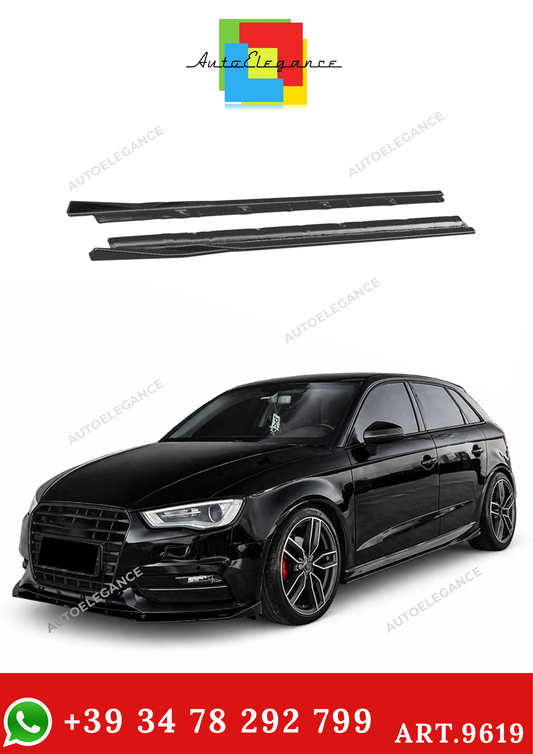 💫ART.9619 Sotto Minigonne Nero Lucido per AUDI A3 8V Sportback 2013-2016💫
