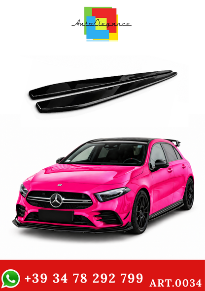 💫ART.0034 SOTTO MINIGONNE NERO LUCIDO PER MERCEDES CLASSE A W177💫