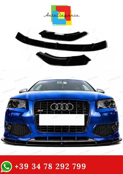 💫Splitter Anteriore Per AUDI S3 8P 2003-2007 Pre-Facelift Nero Lucido💫