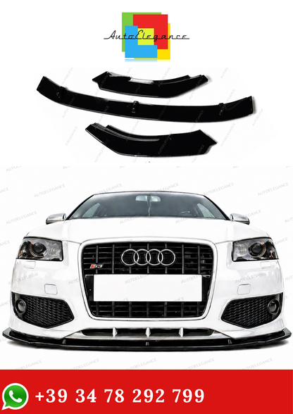 💫Splitter Anteriore Per AUDI S3 8P 2003-2007 Pre-Facelift Nero Lucido💫