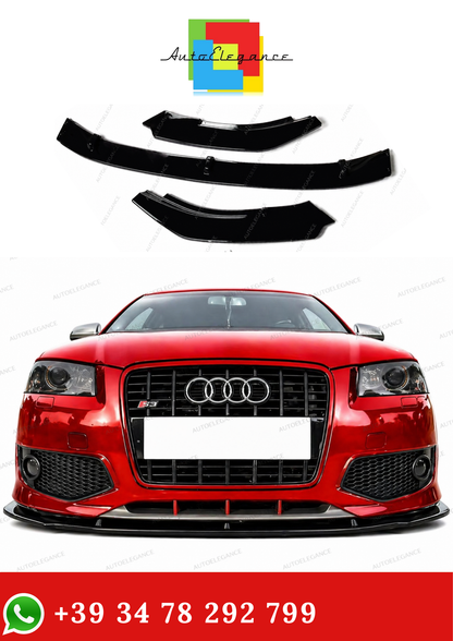 💫Splitter Anteriore Per AUDI S3 8P 2003-2007 Pre-Facelift Nero Lucido💫