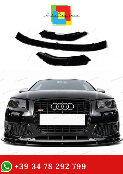 💫Splitter Anteriore Per AUDI S3 8P 2003-2007 Pre-Facelift Nero Lucido💫