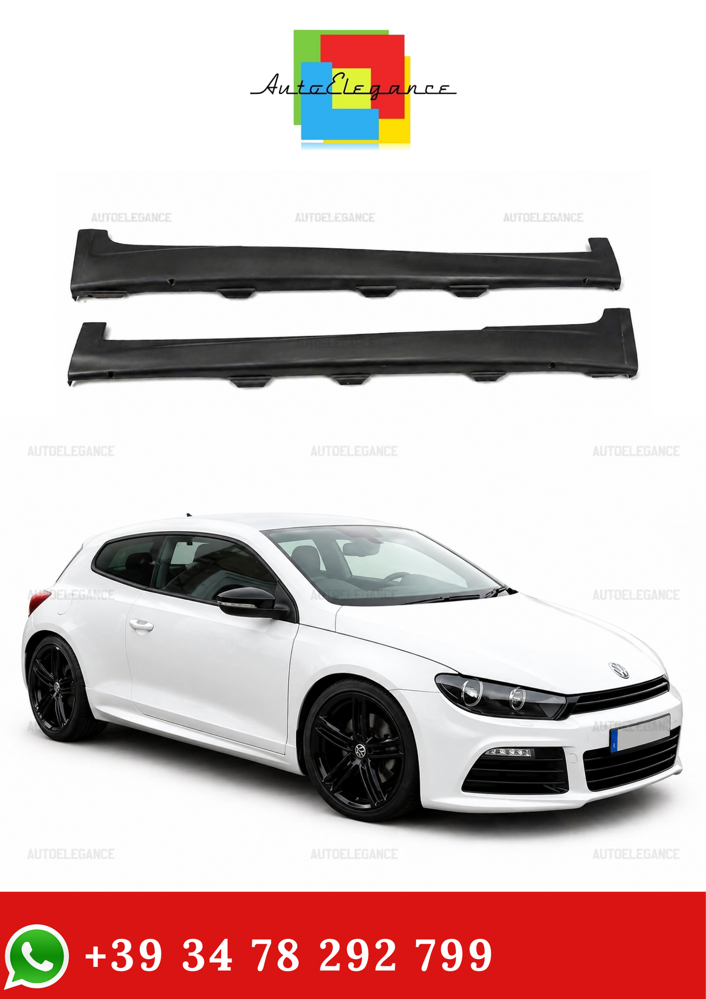 💫ART.0258  Minigonne Laterali Grezzo per Scirocco MK3 R 2008💫