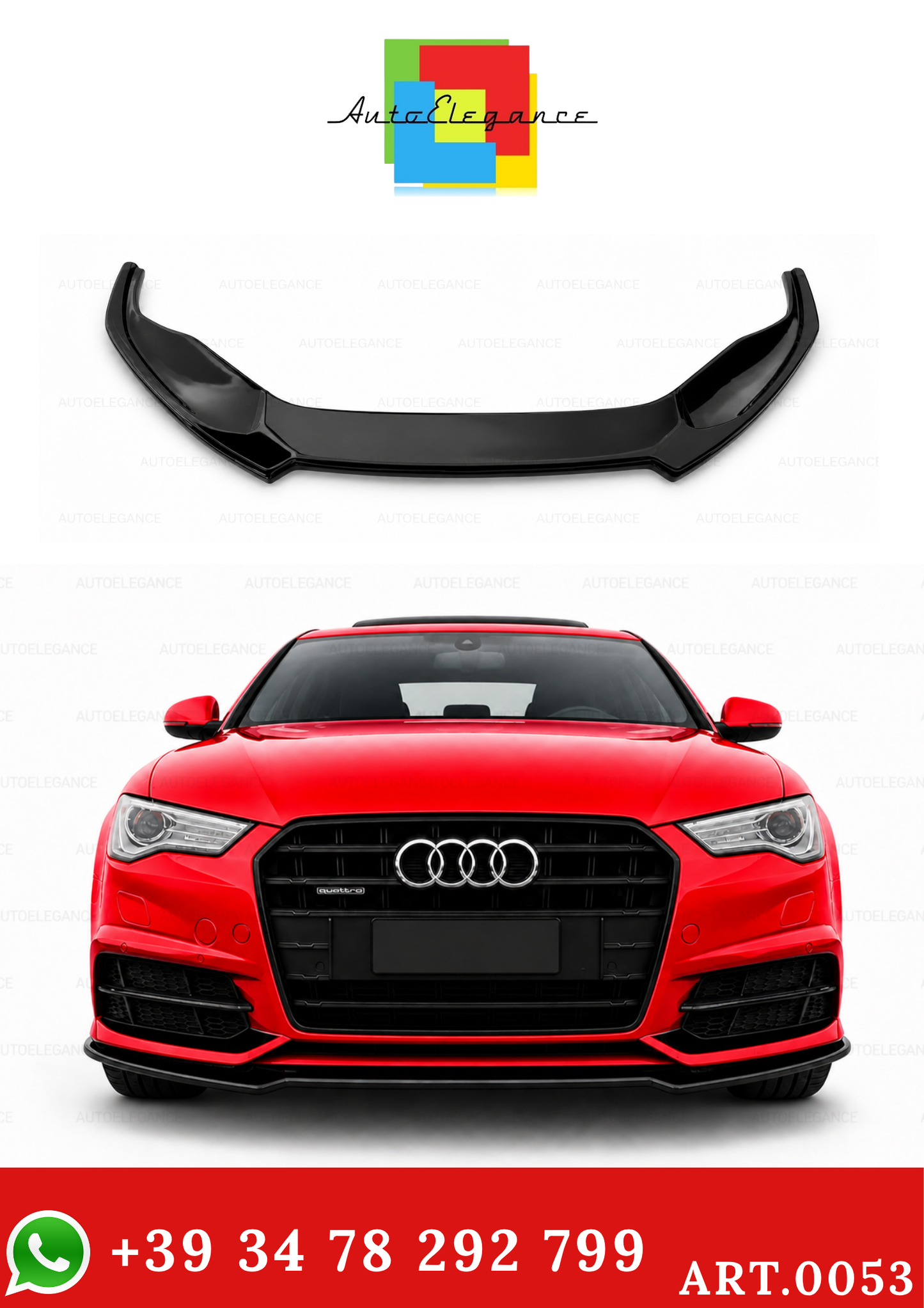 💫ART.0053 PLITTER ANTERIORE PER AUDI A6 4G C7 NERO LUCIDO💫