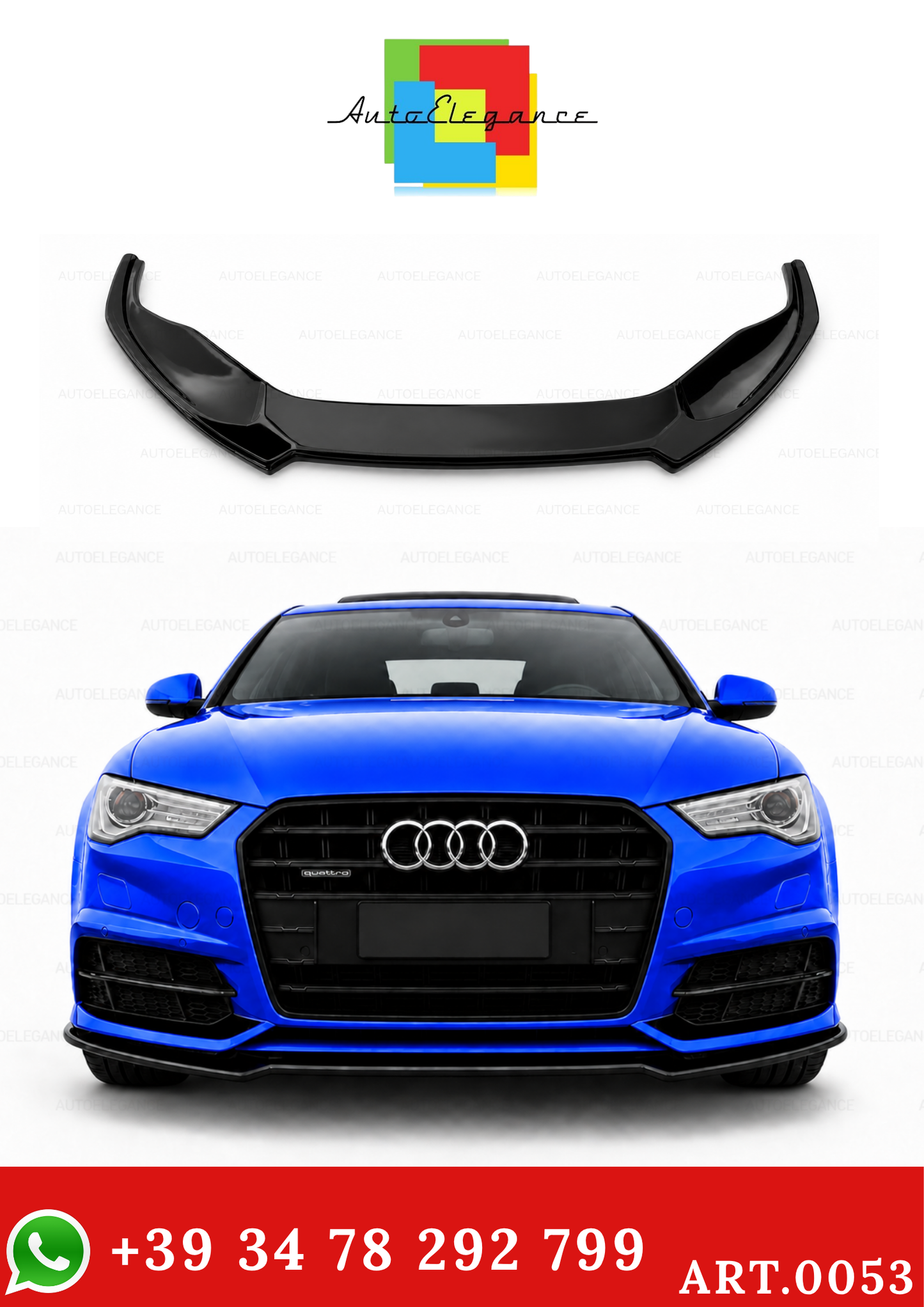 💫ART.0053 PLITTER ANTERIORE PER AUDI A6 4G C7 NERO LUCIDO💫