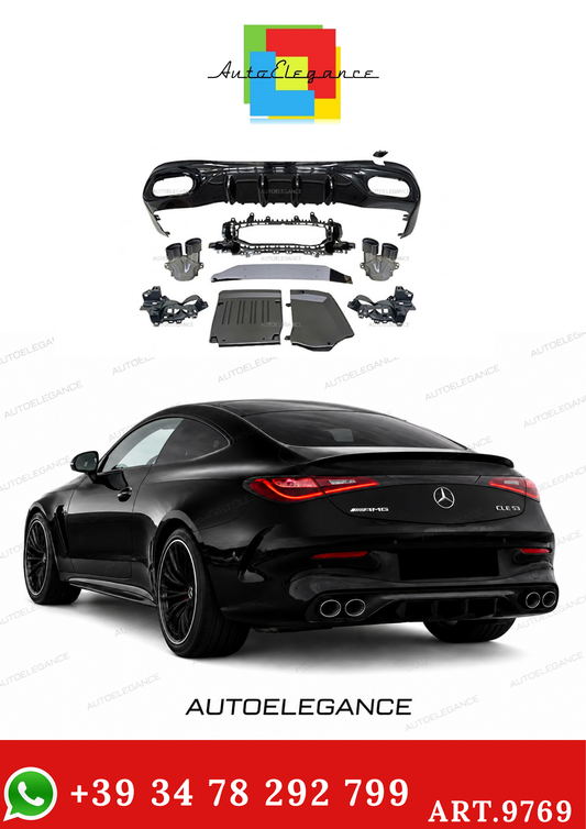 💫ART.9769 DIFFUSORE POSTERIORE STILE CLE53 NERO LUCIDO PER CLE W236 AMG-LINE💫