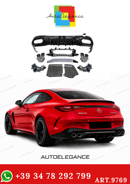 💫ART.9769 DIFFUSORE POSTERIORE STILE CLE53 NERO LUCIDO PER CLE W236 AMG-LINE💫