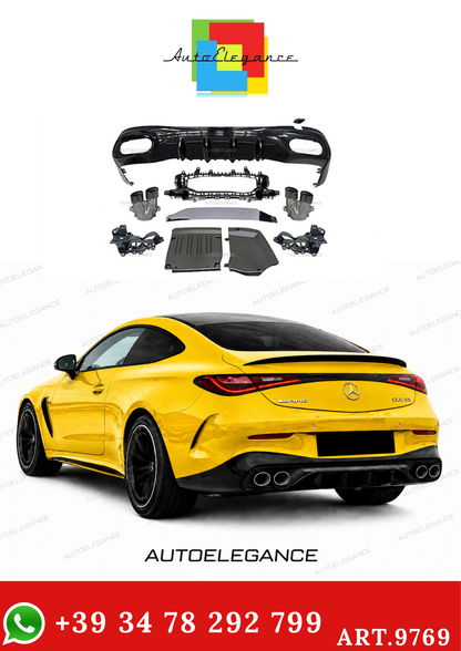 💫ART.9769 DIFFUSORE POSTERIORE STILE CLE53 NERO LUCIDO PER CLE W236 AMG-LINE💫