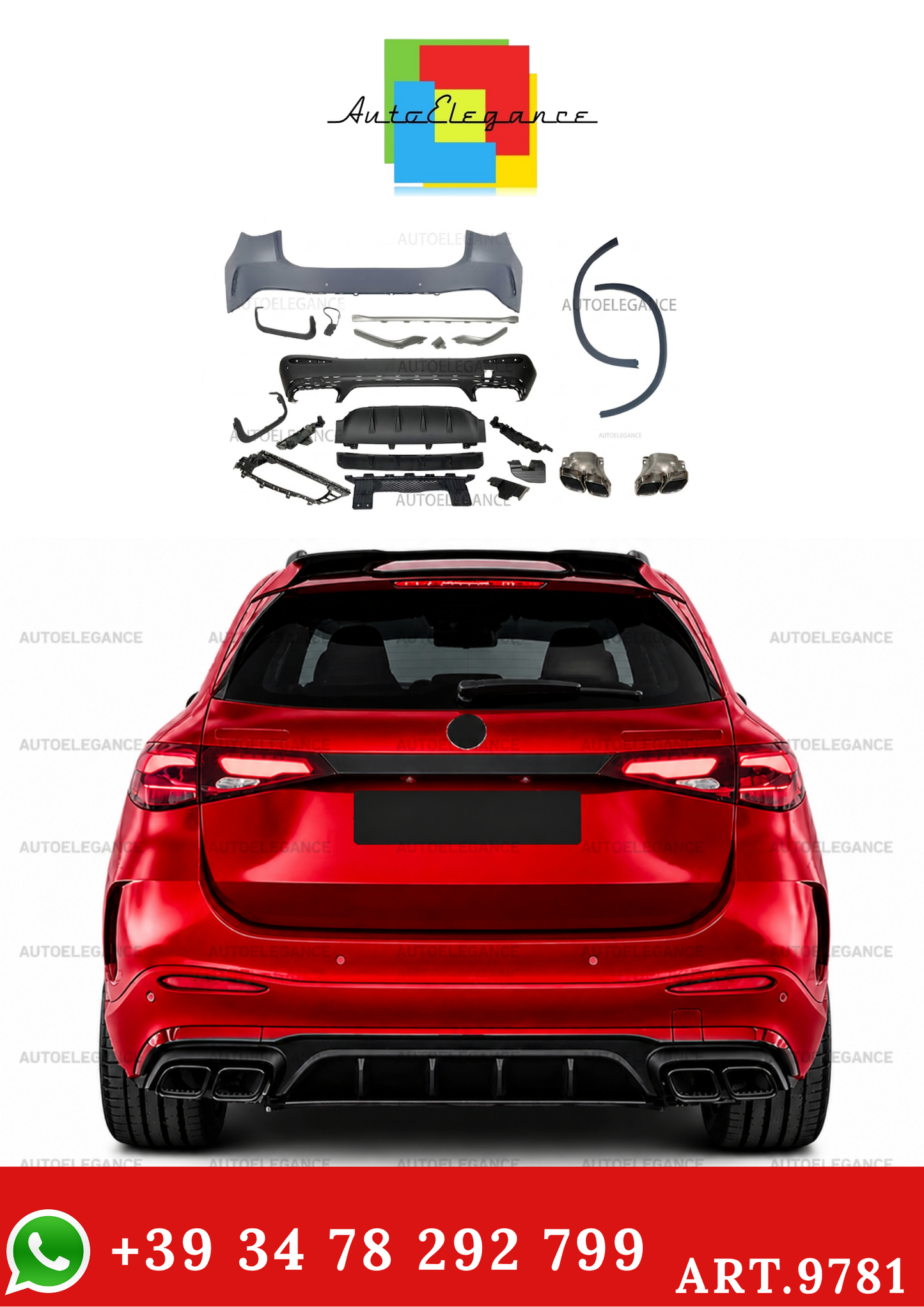 💫ART.9781 Paraurti Posteriore per Mercedes X254 GLC 2023+ look AMG GLC63💫