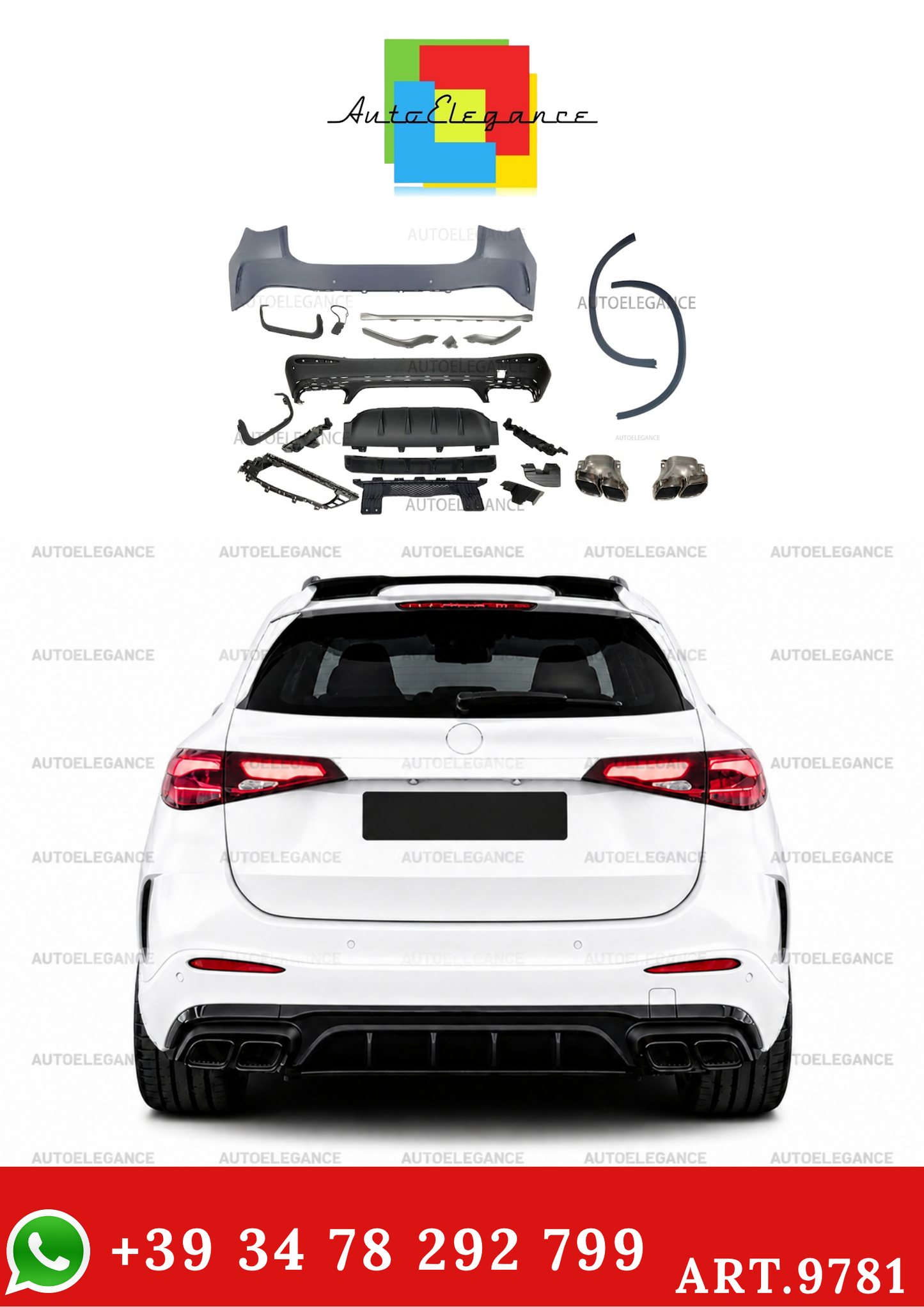 💫ART.9781 Paraurti Posteriore per Mercedes X254 GLC 2023+ look AMG GLC63💫